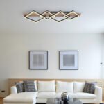 Plafonieră metal negru mat, MDF lemn optic închis, plastic negru mat, plastic alb, L x l x I: 820x310x85mm, inclusiv LED 30W 230V, 3350lm Sursă, 1700lm Ieșire, 3000K