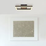 Plafonieră metal negru mat, MDF lemn optic închis, plastic negru mat, plastic alb, L x l x I: 345x130x58mm, inclusiv LED 12W 230V, 1350lm Sursă, 600lm Ieșire, 3000K - imagine 2
