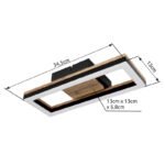 Plafonieră metal negru mat, MDF lemn optic închis, plastic negru mat, plastic alb, L x l x I: 345x130x58mm, inclusiv LED 12W 230V, 1350lm Sursă, 600lm Ieșire, 3000K - imagine 5