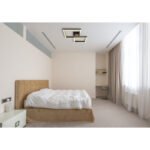 Plafonieră metal negru mat, MDF lemn optic închis, plastic negru mat, plastic alb, rotativ, L x l x I: 490x380x93mm, pătrat mic: 22 x 22 cm, pătrat mare: 27 x 27 cm, inclusiv LED 18W 230V, 2100lm Sursă, 1100lm Ieșire, 3000K - imagine 2