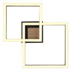 Plafonieră metal negru mat, MDF lemn optic închis, plastic negru mat, plastic alb, rotativ, L x l x I: 490x380x93mm, pătrat mic: 22 x 22 cm, pătrat mare: 27 x 27 cm, inclusiv LED 18W 230V, 2100lm Sursă, 1100lm Ieșire, 3000K - imagine 5