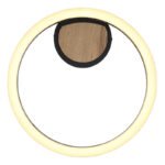 Plafonieră metal negru mat, MDF lemn optic închis, plastic negru mat, plastic alb, ø: 300mm, I: 58mm, incl. LED 12W 230V, 1350lm Sursă, 600lm Ieșire, 3000K - imagine 4