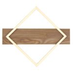 Plafonieră, metal negru mat, MDF cu efect de lemn întunecat, plastic negru mat, plastic opal, LxLxA: 520x467x60mm, inclusiv LED 18W 230V, 2000lm Sursă, 3000K - imagine 4