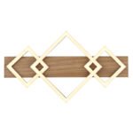 Plafonieră, metal negru mat, MDF cu efect de lemn închis, plastic negru mat, plastic opal, LxLxA: 540x312x75mm, inclusiv LED 24W 230V, 2900lm Sursă, 3000K - imagine 5