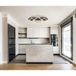 Plafonieră metal negru mat, MDF gri mat, plastic șampanie mat, plastic opal, LxLxA: 540x312x75mm, inclusiv LED 24W 230V, 2900lm Sursă, 3000K