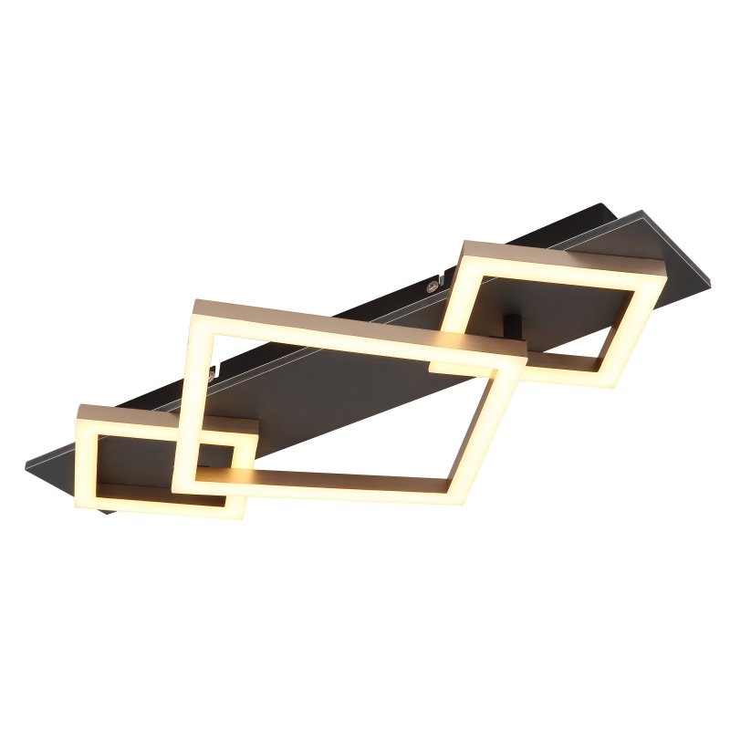 beatrix-i-67330g-24-g28958 Plafonieră metal negru mat, MDF gri mat, plastic șampanie mat, plastic opal, LxLxA: 540x312x75mm, inclusiv LED 24W 230V, 2900lm Sursă, 3000K - imagine 1