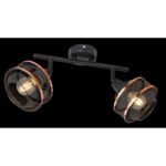 Spot metal negru,  metal negru-auriu, LxLxH: 275x120x215, excl.2xE14 40W 230V