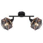 Spot metal negru,  metal negru-auriu, LxLxH: 275x120x215, excl.2xE14 40W 230V - imagine 4