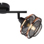 Spot metal negru,  metal negru-auriu, LxLxH: 275x120x215, excl.2xE14 40W 230V - imagine 5