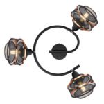 Spot metal negru,  metal negru-auriu, D: 250, H: 215, excl. 3xE14 40W 230V - imagine 4