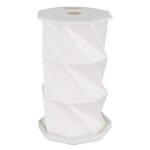 Lampă de masă plastic alb mat, hârtie albă, touch on/off, dimmer tactil reglabil continu, excl. adaptor, incl. USB-A 2.0/USB-C, ø: 130mm, H: 210mm,  înălțime când este pliată: 1.8 cm, incl. LED 1W 230V, sursă 168lm, ieșire 81lm, CCT 3500/4800/2600K - imagine 4