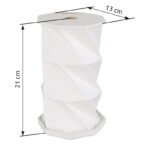 Lampă de masă plastic alb mat, hârtie albă, touch on/off, dimmer tactil reglabil continu, excl. adaptor, incl. USB-A 2.0/USB-C, ø: 130mm, H: 210mm,  înălțime când este pliată: 1.8 cm, incl. LED 1W 230V, sursă 168lm, ieșire 81lm, CCT 3500/4800/2600K - imagine 6