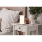Lampă de masă plastic alb mat, hârtie albă, touch on/off, dimmer tactil reglabil continu, excl. adaptor, incl. USB-A 2.0/USB-C, ø: 130mm, H: 210mm,  înălțime când este pliată: 1.8 cm, incl. LED 1W 230V, sursă 168lm, ieșire 81lm, CCT 3500/4800/2600K
