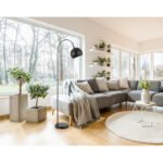 Lampă de podea metal negru mat, metal negru mat, cablu PVC negru, comutator cu pedală în cablu, LxLxA: 580x200x1500mm, lungime cablu 1800mm, excl. 1x E27 60W 230V