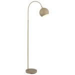 Lampă de podea din metal de culoare nisip mat, metal de culoare nisip mat, cablu PVC negru, comutator cu pedală în cablu, mobil, LxLxA: 580x250x1500mm, lungime cablu 1800mm, excl. 1x E27 60W 230V