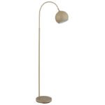 Lampă de podea din metal de culoare nisip mat, metal de culoare nisip mat, cablu PVC negru, comutator cu pedală în cablu, mobil, LxLxA: 580x250x1500mm, lungime cablu 1800mm, excl. 1x E27 60W 230V - imagine 3
