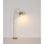 Lampă de podea din metal de culoare nisip mat, metal de culoare nisip mat, cablu PVC negru, comutator cu pedală în cablu, mobil, LxLxA: 580x250x1500mm, lungime cablu 1800mm, excl. 1x E27 60W 230V - imagine 5