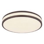Plafonieră metal alb, plastic de culoarea cafelei, plastic alb, reglabil, schimbător de culori RGB, culori RGB fixabile, funcție de memorie, telecomandă, ø: 340mm, H: 70mm, incl. LED 18W+RGB LED 5W 230V, sursă 100-1900lm, 50-950lm, CCT 2700-6000K