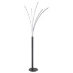 Lampă de podea din metal negru mat, plastic alb, alb, reglabilă, variator tactil, L x l x I: 560x600x1870mm, lungime cablu 1800mm, incl. LED 36W 230V, 4100lm Sursă, 910lm Ieșire, 3000K - imagine 3