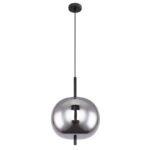 Suspensie, metal negru, sticlă fumurie, D: 300, H: 1200, excl.1xE27 60W 230V - imagine 3