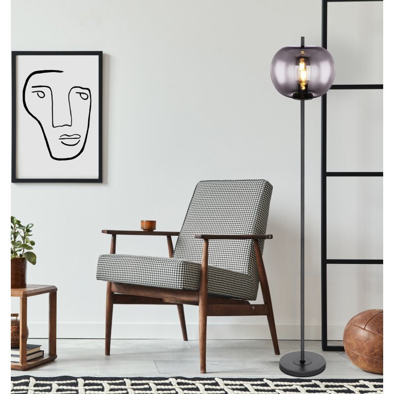 blacky-15345s-g25045-6 Lampadar Blacky, Negru, E27 1x60W, Ø300mm, Globo - imagine 1