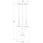 Suspensie metal mat, sticla fumurie, 3 sticle de diferite marimi , ø: 460mm, H: 1200mm, excl. 3x E14 40W 230V - imagine 6