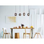 Suspensie metal, sticlă fumurie, 4 sticle cu diferite forme, LxLxA: 1100x185x1200mm, excl. 4x E14 40W 230V - imagine 2