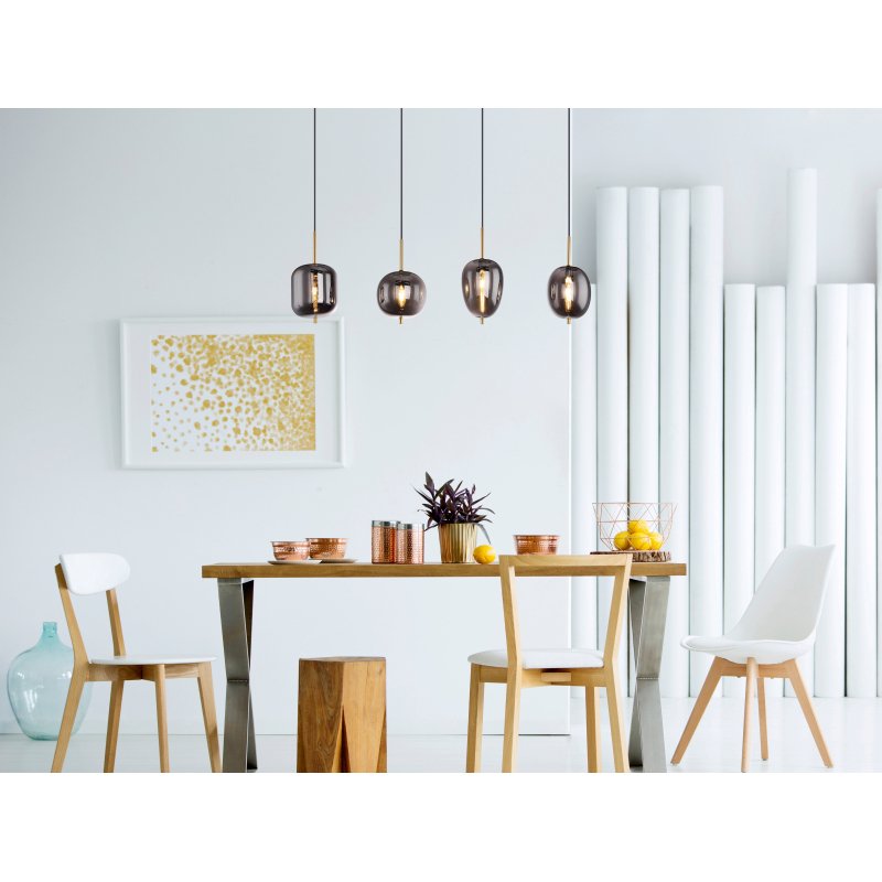 blacky-i-15345-4mm-g27232-6 Suspensie metal, sticlă fumurie, 4 sticle cu diferite forme, LxLxA: 1100x185x1200mm, excl. 4x E14 40W 230V - imagine 1