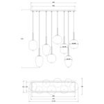 Suspensie metal mat, sticlă fumurie , 8 sticle cu diferite forme, LxLxA: 1025x340x1200mm, excl. 8x E14 40W 230V - imagine 6