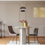 Suspensie metal, mat, sticla fumurie, ø: 300mm, H: 1200mm, excl.1x E27 60W 230V - imagine 2