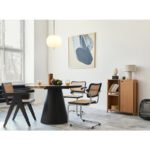 Lampă cu suspensie metal nichel mat, sticlă alb, cablu PVC negru, înălțimea poate fi scurtată (lampă cu suspensie), ø: 300mm, I: 1200mm, excl. 1x E27 60W 230V - imagine 2