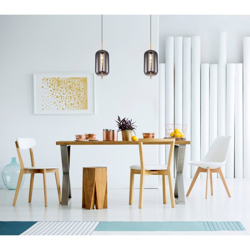 blacky-i-15345h2mm-g27237-6 Suspensie metal, mat, sticla fumurie, ø: 220mm, H: 1200mm, excl.1x E27 60W 230V - imagine 1