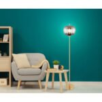 Lampă de podea metal, mat, sticlă fumurie, comutator de picior pe cablu, ø: 300mm, H: 1600mm, lungime cablu 1800mm, excl. 1x E27 60W 230V - imagine 2