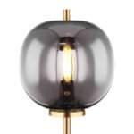 Veioza, metal negru, sticlă fumurie, întrerupător, D: 185, H: 450, excl.1xE14 40W 230V - imagine 4