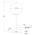 Veioza, metal negru, sticlă fumurie, întrerupător, D: 185, H: 450, excl.1xE14 40W 230V - imagine 5