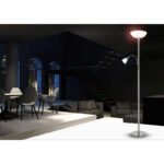 Lampadar, crom, nichel, sticlă satinată, întrerupător, Ø 300, H: 1780, inclusiv E27 LED 8,8W 230V 700lm, 3000K, E14 LED 3W 230V 200lm, 3000K - imagine 3