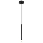 Suspensie metal negru mat, metal negru mat, acrilic satinat, transparent, cablu PVC negru, ø: 120mm, H: 1200mm, excl. 1x G9 LED 4W 230V