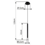 Suspensie metal negru mat, metal negru mat, acrilic satinat, transparent, cablu PVC negru, ø: 120mm, H: 1200mm, excl. 1x G9 LED 4W 230V - imagine 6