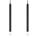 Suspensie metal negru mat, metal negru mat, acrilic satinat, transparent, cablu PVC negru, LxLxA: 760x80x1200mm, excl. 4x G9 LED 4W 230V - imagine 5