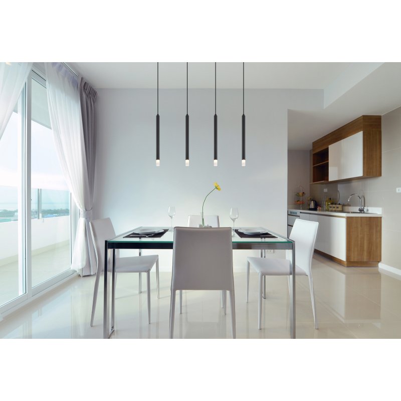 blake-15629-4-g28856-6 Suspensie metal negru mat, metal negru mat, acrilic satinat, transparent, cablu PVC negru, LxLxA: 760x80x1200mm, excl. 4x G9 LED 4W 230V - imagine 1