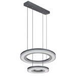 Lampă cu suspensie metal negru, alb, alb acrilic, reglabil, funcție de memorie, lumină de noapte, înălțimea poate fi scurtată, telecomandă, inel ø:30cm / 50cm, ø:500mm I:1200mm, LED 50W 230V, 525-6250lm Sursă, 150-1800lm Ieșire, CCT 2700-6000K - imagine 3
