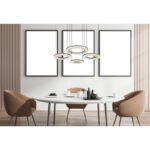 Lampă cu suspensie metal negru, alb, alb acrilic, reglabilă, memorie, lumină de noapte, înălțimea poate fi scurtată, telecomandă, inel ø:30/40/50cm, L x l x I: 1000x500x1200mm, LED 80W 230V, 850-10200lm sursă, 240-2765lm ieșire, CCT 2700-6000K - imagine 2