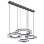 Lampă cu suspensie metal negru, alb, alb acrilic, reglabilă, memorie, lumină de noapte, înălțimea poate fi scurtată, telecomandă, inel ø:30/40/50cm, L x l x I: 1000x500x1200mm, LED 80W 230V, 850-10200lm sursă, 240-2765lm ieșire, CCT 2700-6000K - imagine 3