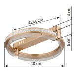 Plafoniera metal auriu, aluminiu. auriu, cristal K5 transparent, acrilic transparent, reglabil, mai multe niveluri prin comutator de perete, memorie, lumina de noapte, telecomanda, ø:400mm H:100mm, LED 36W 230V, 240-2000lm, CCT2700-6000K - imagine 6