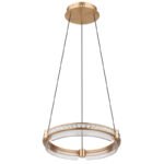 Lampa suspendata metal auriu, aluminiu. auriu, cristal K5 transparent, acrilic transparent, reglabil, mai multe niveluri prin comutator de perete, memorie, lumina de noapte, telecomanda, ø:400mm H:1200mm, LED 36W 230V, 240-2000lm, CCT2700-6000K - imagine 4