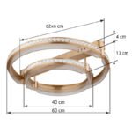 Plafoniera metal/aluminiu auriu, cristale K5 transparent, acrilic transparent, reglabil, mai multe niveluri prin comutator de perete, memorie, telecomandă, ø:600mm H:170mm, LED 78W 230V, sursă 1025-9162lm, ieșire 430-4143lm, CCT 2700- 6000K - imagine 6