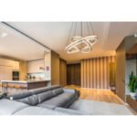 Lampă suspendată metal/aluminiu auriu, cristale K5 transparente, reglabil, mai multe niveluri prin intermediul întrerupătorului de perete, telecomandă, ø: 600mm, H: 1200mm, LED 78W 230V, sursă 1025-9162lm, ieșire 430-4143lm, CCT 2700-6000K - imagine 2