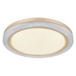 Plafonieră metal alb, plastic cristale, reglabil, mai multe niveluri prin intermediul comutatorului de perete, efect curcubeu RGB, funcție de memorie, lumină de noapte, telecomandă, ø:505mm I:75mm, LED 20W+RGB 5W 230V, ieșire 65-1100lm, CCT2700-6500K