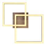 Plafonieră metal negru mat, MDF, reproducere lemn închis, plastic alb, rotativ, L x l x I: 530x380x90mm, inclusiv LED 18W 230V, sursă 2050lm, putere 1200lm, 3000K - imagine 4