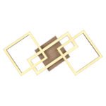 Plafonieră metal negru mat, MDF, reproducere lemn închis, plastic alb, rotativ, L x l x I: 700x310x120mm, incl. LED 24W 230V, sursă 2750lm, putere 1450lm, 3000K - imagine 4